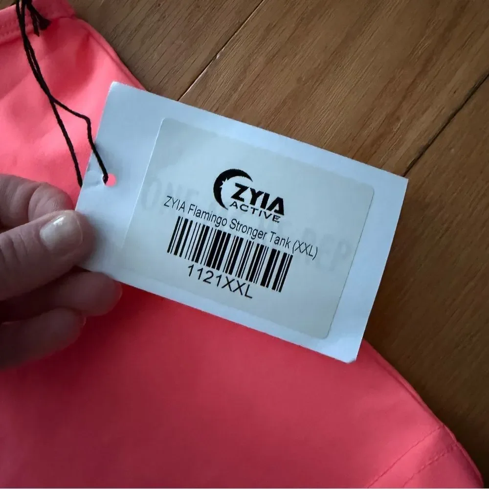 NWT Zyia Pink Flamingo Stronger Tank Size XXL Crop Top Gym Sport Yoga Running - Picture 7 of 9